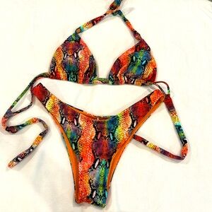 Luli Fama snake print bikini soft material